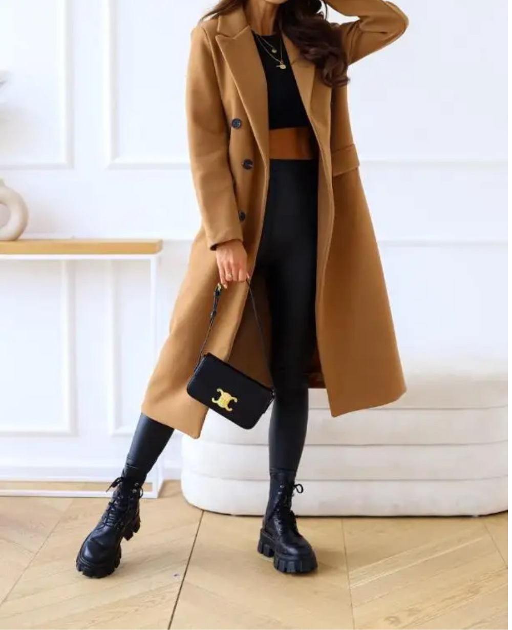 Maddison | Women’s Elegant Fitted Long Trench Coat