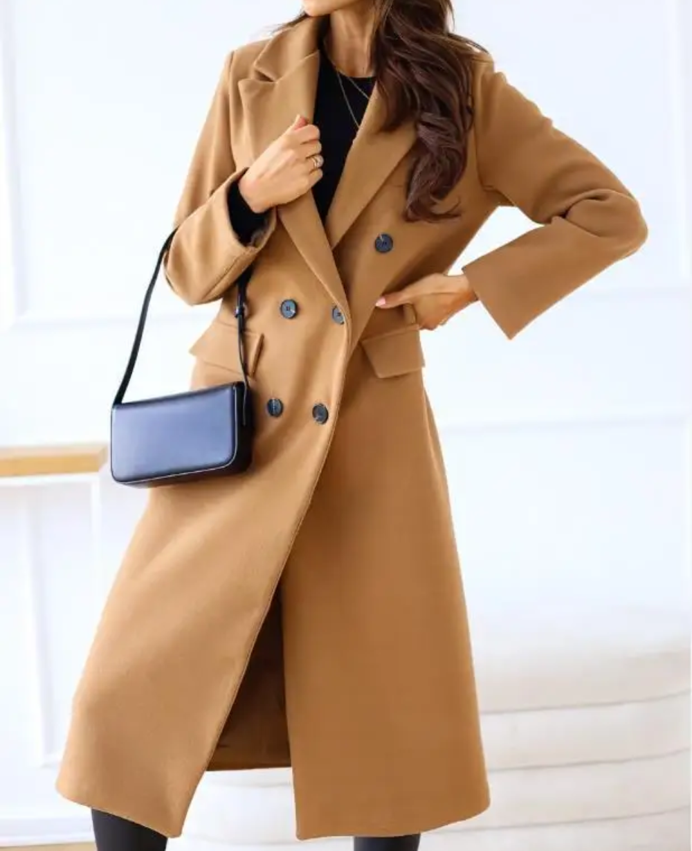 Maddison | Women’s Elegant Fitted Long Trench Coat