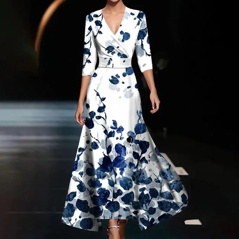 Cassandra | Women’s Elegant Floral Maxi Dress with A-Line Fit