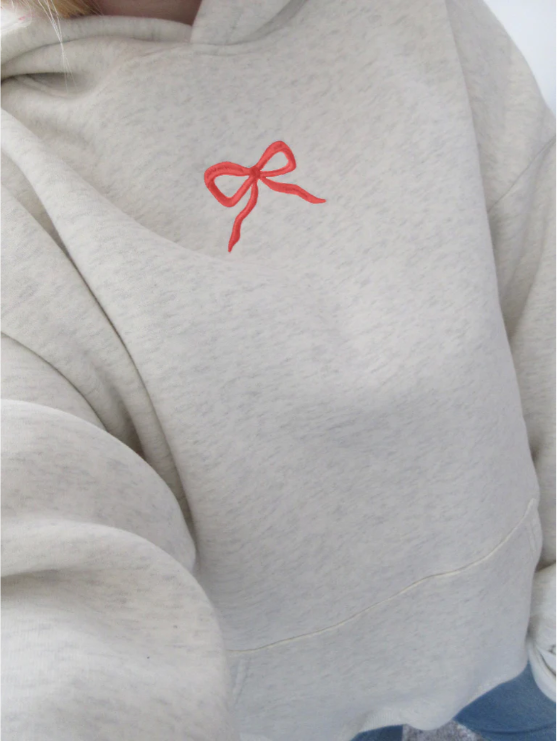 Arabella | Women’s Pullover Hoodie with Embroidered Bow Detail