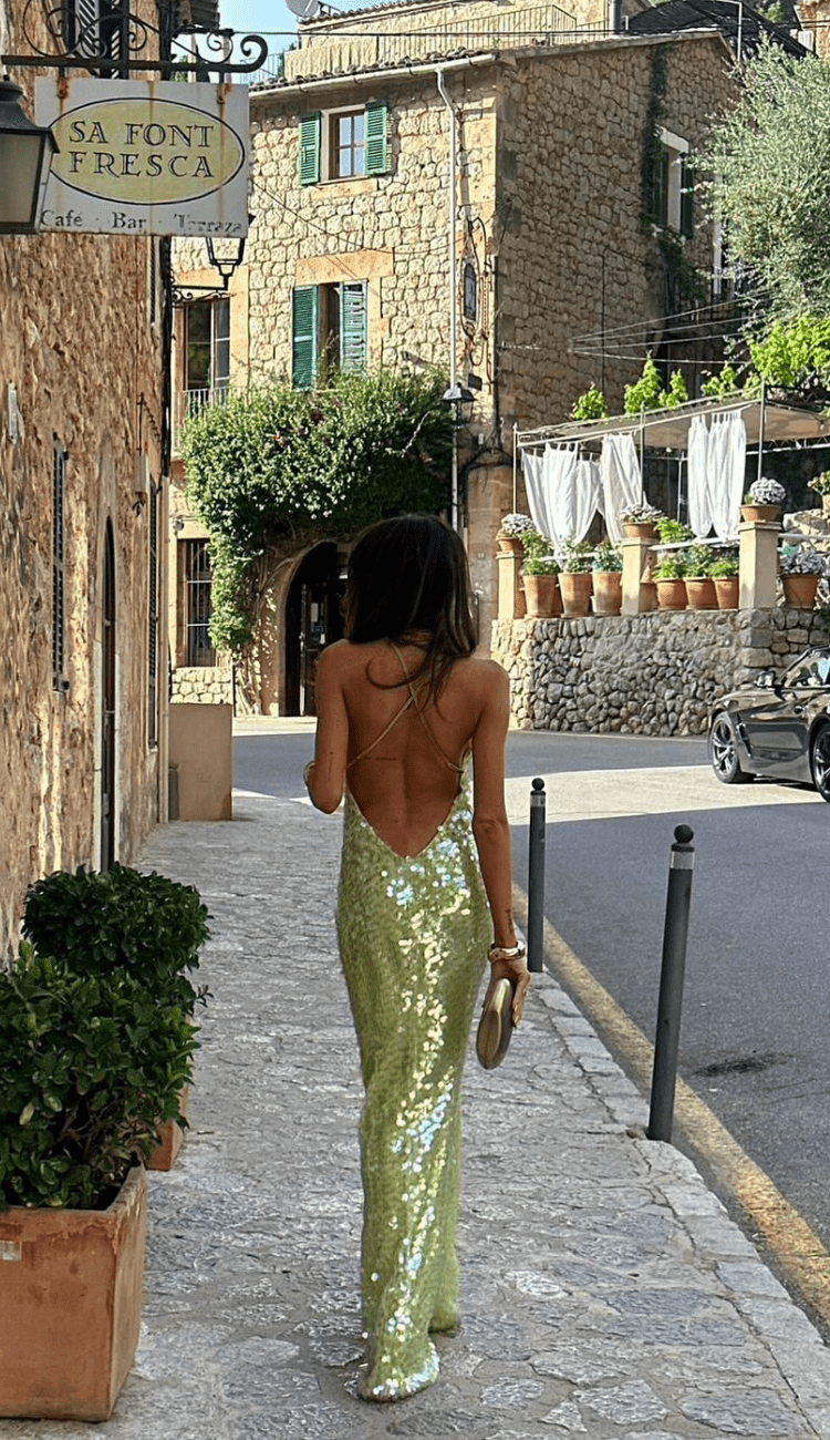 Millie | Women’s Sequin Maxi Dress with Contoured Silhouette