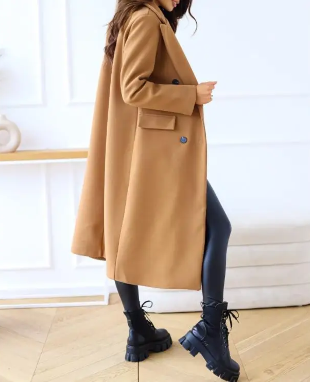 Maddison | Women’s Elegant Fitted Long Trench Coat