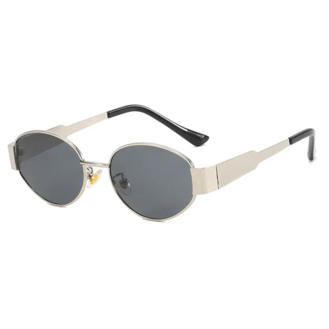 Evelyn | Oval Frame Sunglasses Gold & Black Metal & Polycarbonate Stylish and Protective