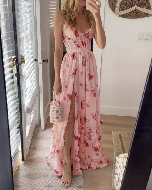 Arabella | Women's Lace Floral Midi Dress Elegant Evening Wear