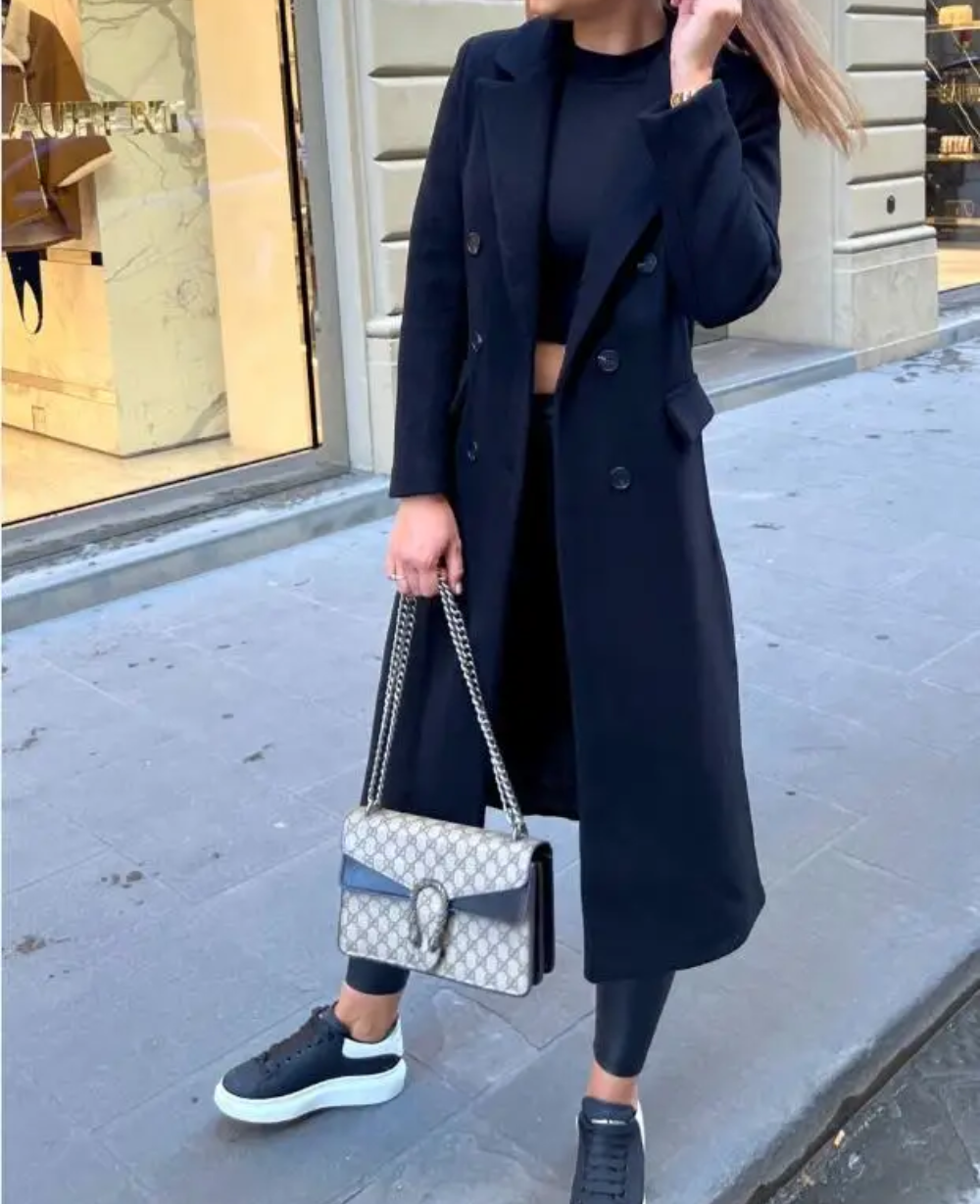 Maddison | Women’s Elegant Fitted Long Trench Coat