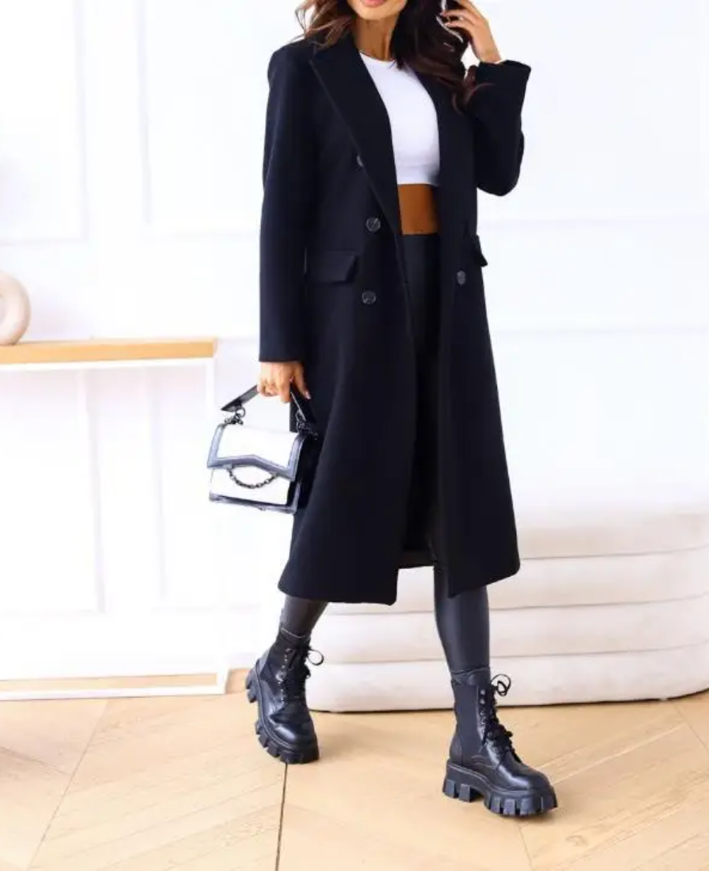 Maddison | Women’s Elegant Fitted Long Trench Coat