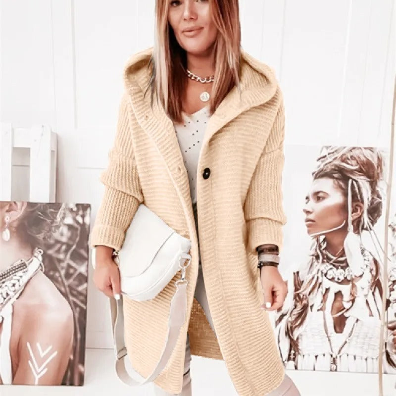 Lyra | Women’s Elegant Hooded Cashmere Cardigan Sweater