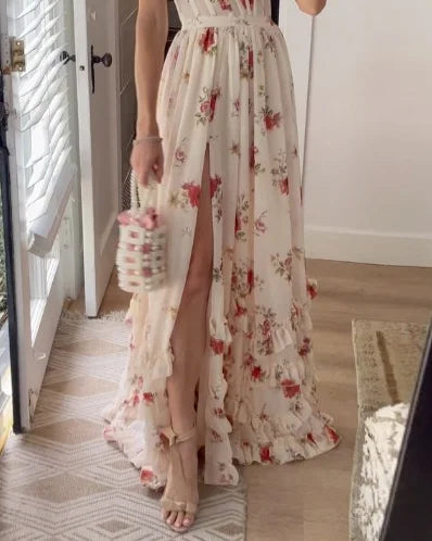 Arabella | Women's Lace Floral Midi Dress Elegant Evening Wear