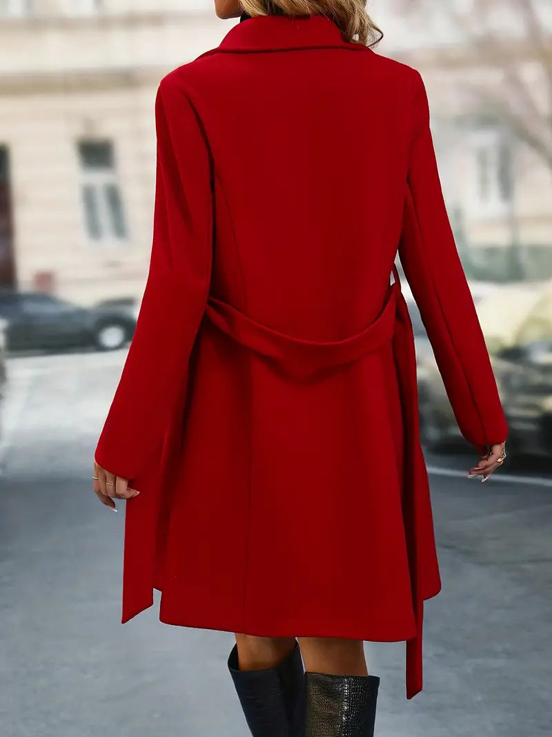 Nancy | Women’s Chic Double-Breasted Trench Coat with Classic Mid-Length Fit