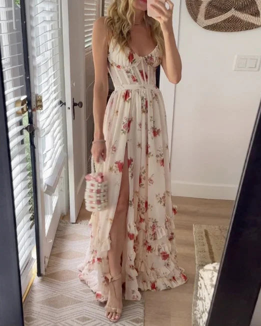 Arabella | Women's Lace Floral Midi Dress Elegant Evening Wear