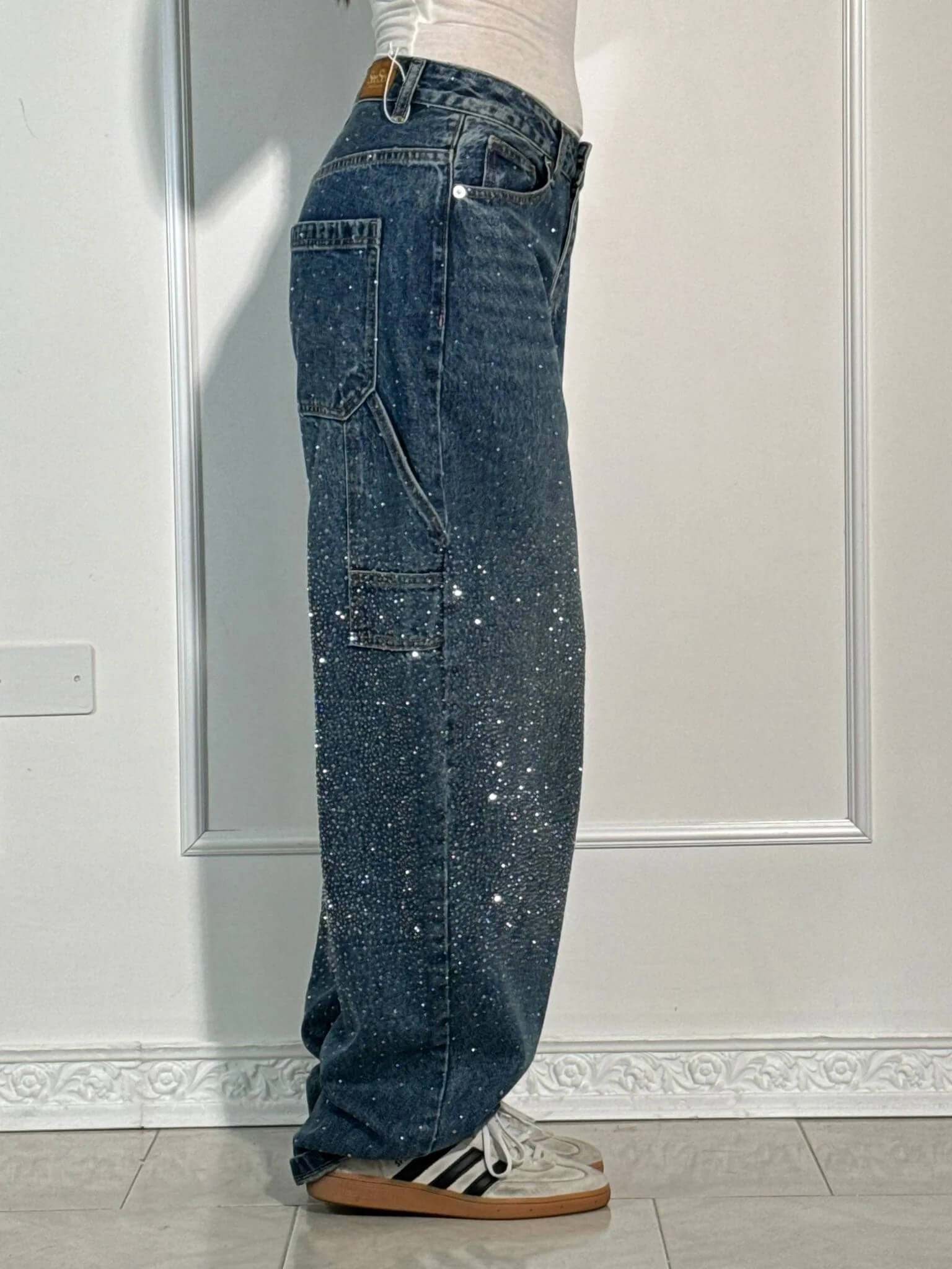 Rafaela | Diamond Jeans with Balloon Fit and Sparkling Details