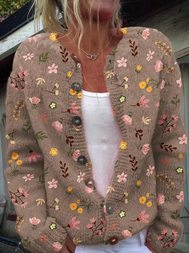 Hazel | Floral Knit Cardigan