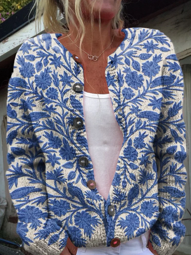 Hazel | Floral Knit Cardigan