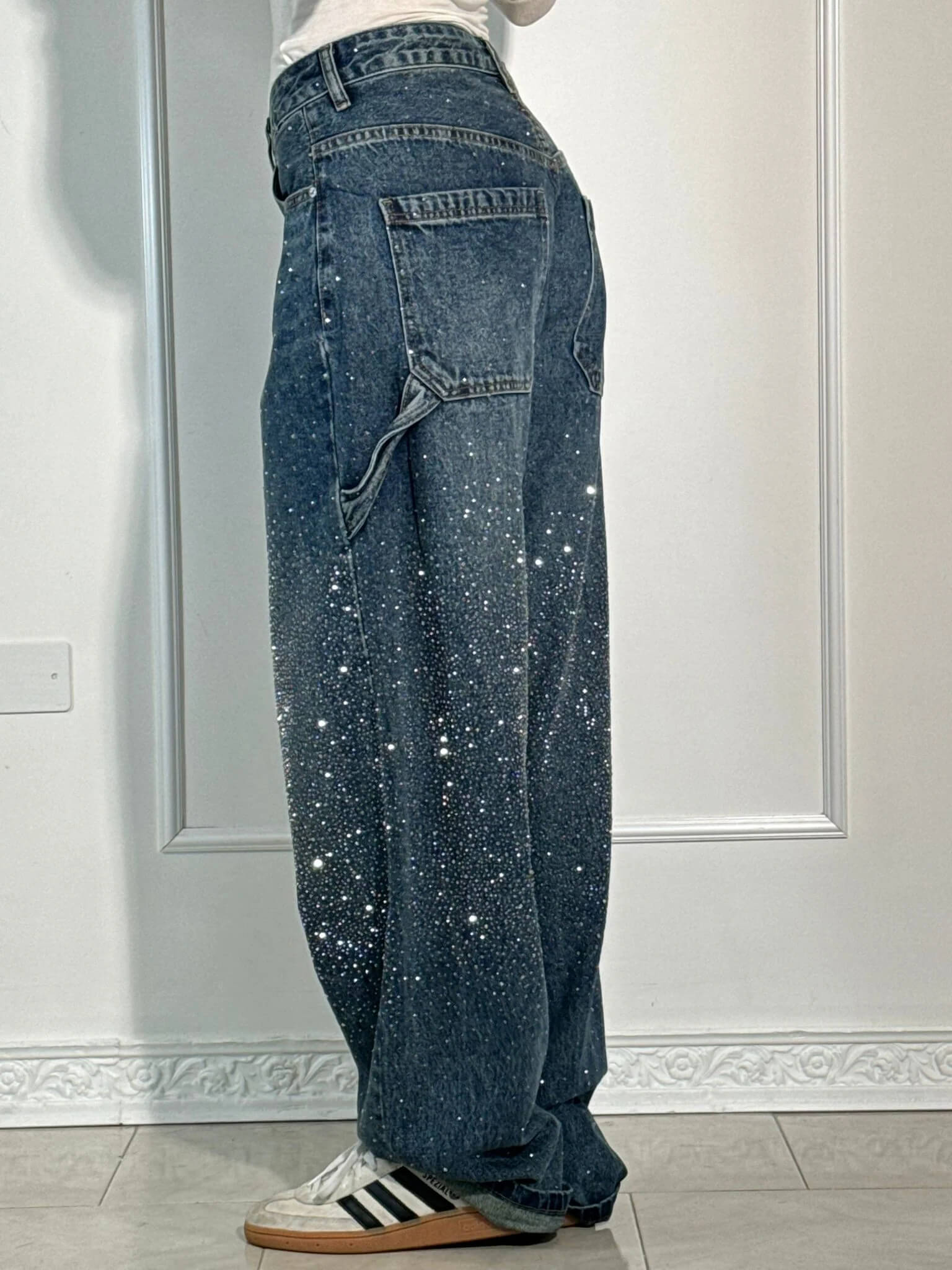 Rafaela | Diamond Jeans with Balloon Fit and Sparkling Details