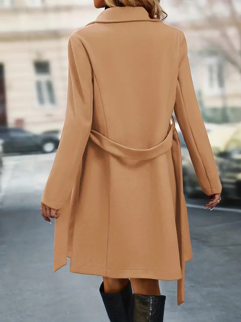 Nancy | Women’s Chic Double-Breasted Trench Coat with Classic Mid-Length Fit