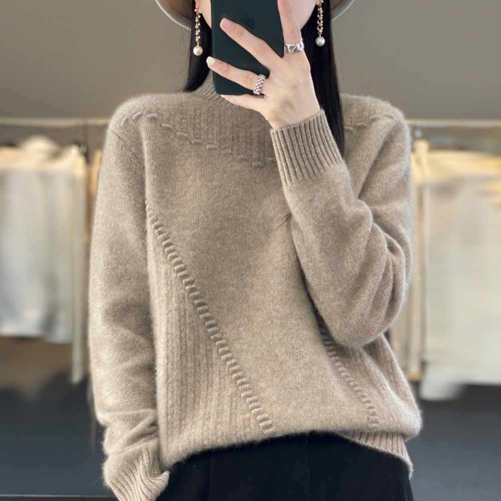 Rose | Soft Knit Sweater with Diagonal Stitch