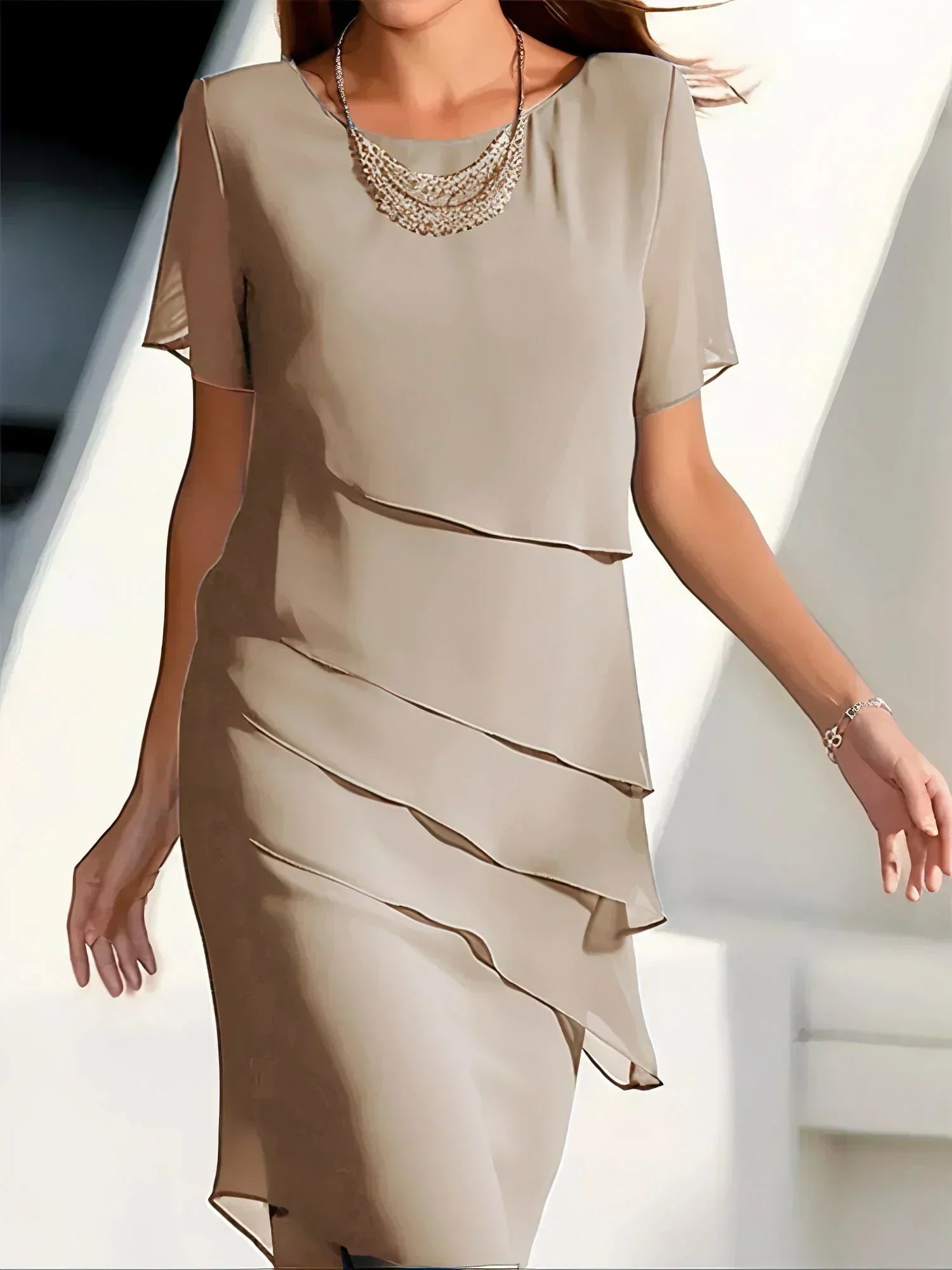 Eloise | Women’s Elegant Slimming Midi Dress with Flattering Fit and Seamless Design