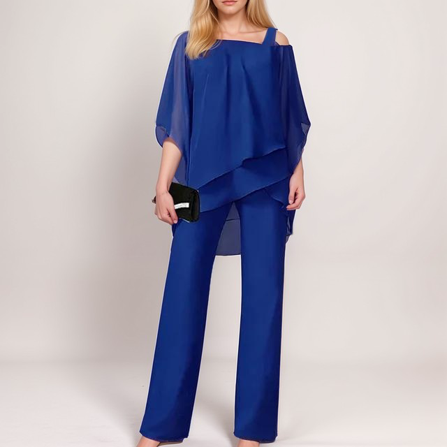 Penelope | Women’s Elegant Evening Set with Off-Shoulder Top and Wide-Leg Trousers