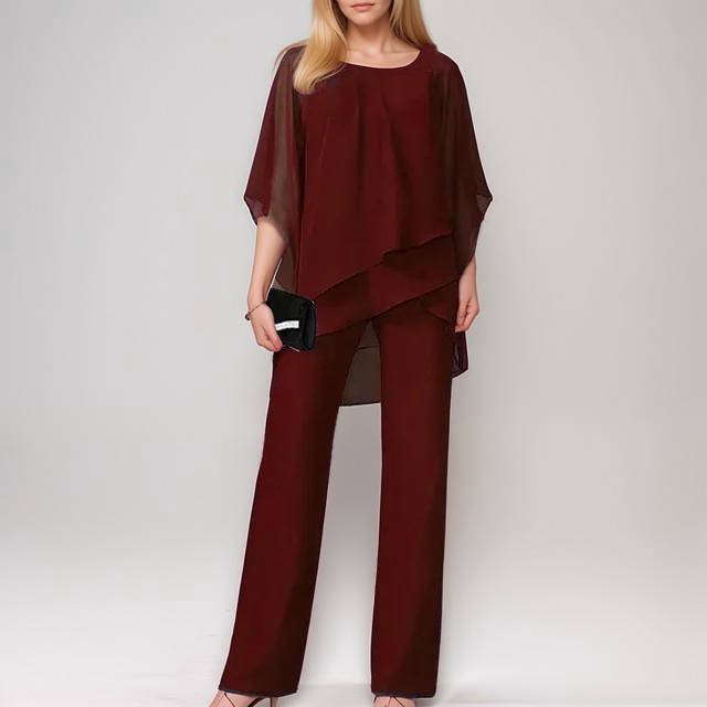 Penelope | Women’s Elegant Evening Set with Off-Shoulder Top and Wide-Leg Trousers