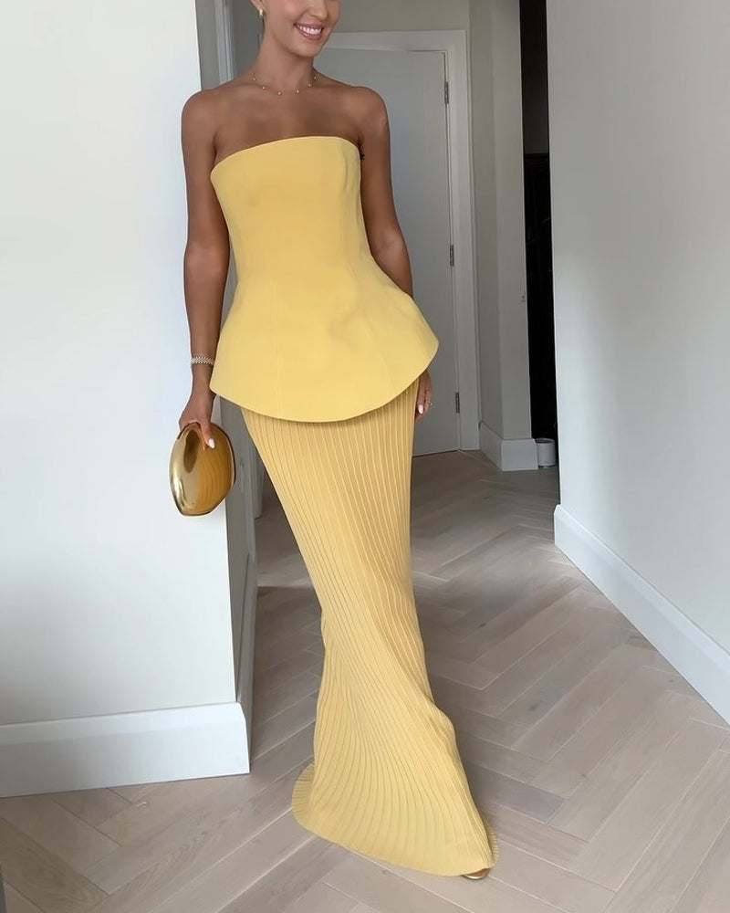 Audrey | Women’s Strapless Maxi Dress with Flowing Silhouette for Formal Events