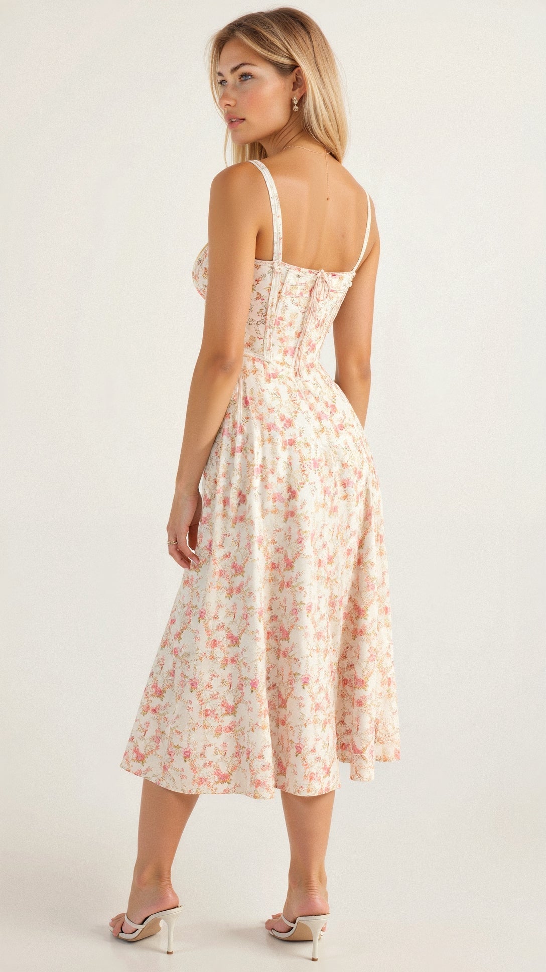 Demitri | Women’s Waist‑Sculpting Bustier Lace‑Up Midi Dress