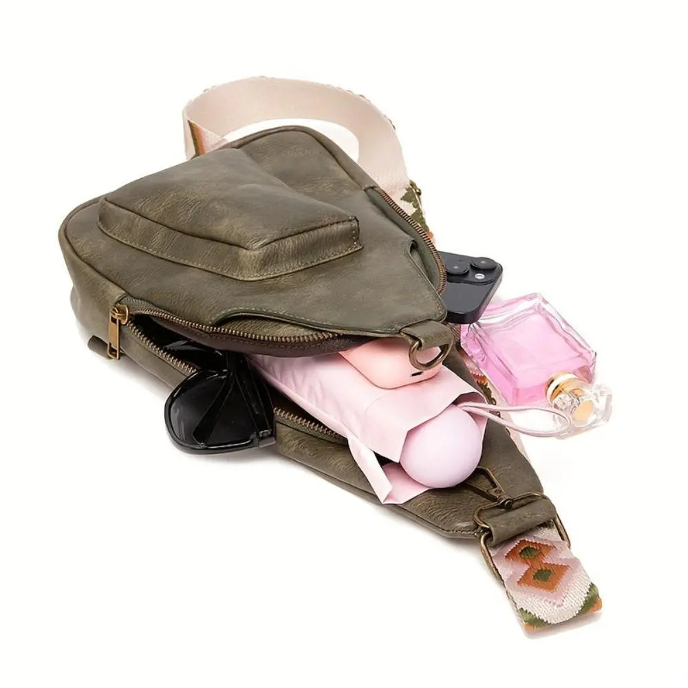 Maribel | Vintage Crossbody Sling Bag with Geometric Strap