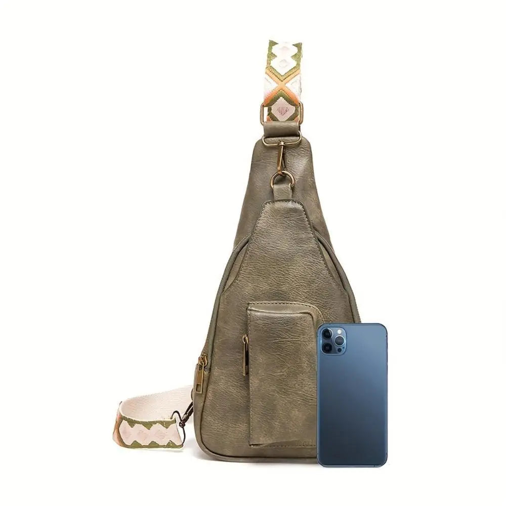 Maribel | Vintage Crossbody Sling Bag with Geometric Strap