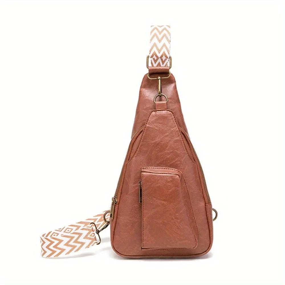 Maribel | Vintage Crossbody Sling Bag with Geometric Strap