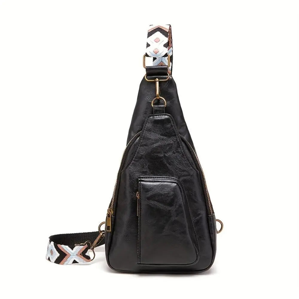 Maribel | Vintage Crossbody Sling Bag with Geometric Strap