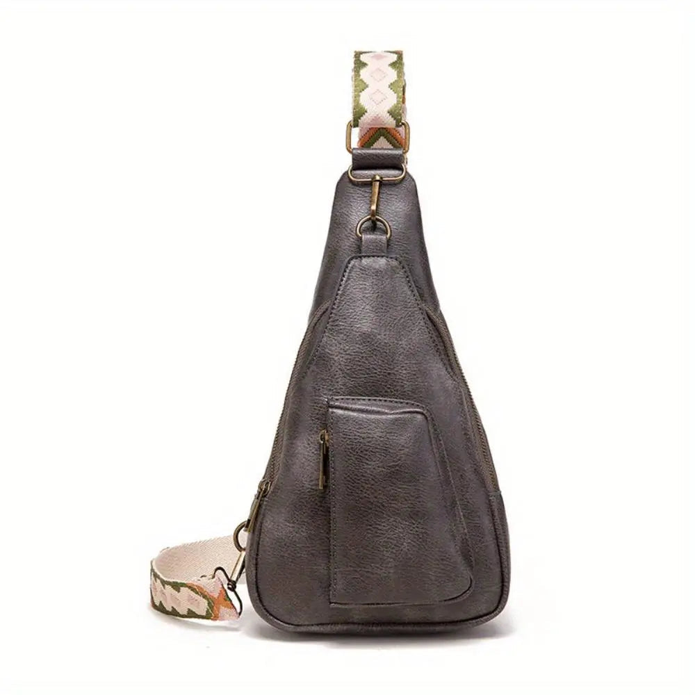 Maribel | Vintage Crossbody Sling Bag with Geometric Strap