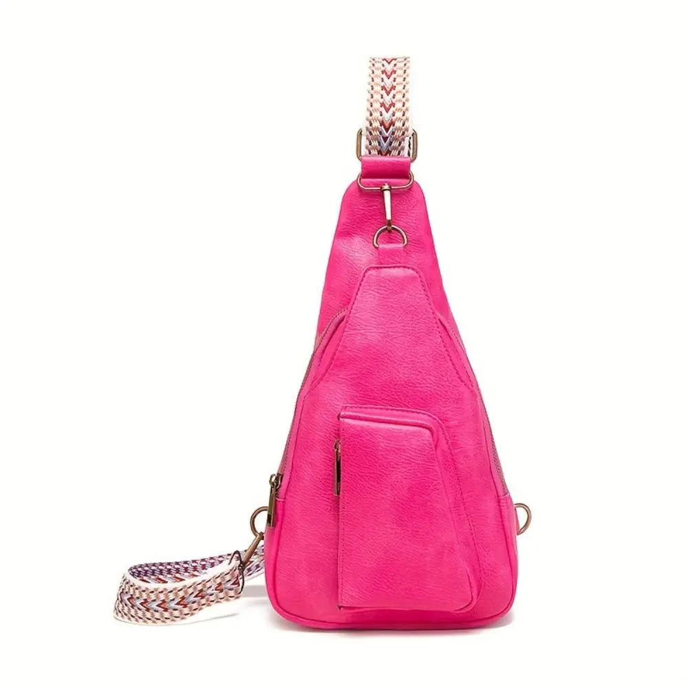 Maribel | Vintage Crossbody Sling Bag with Geometric Strap
