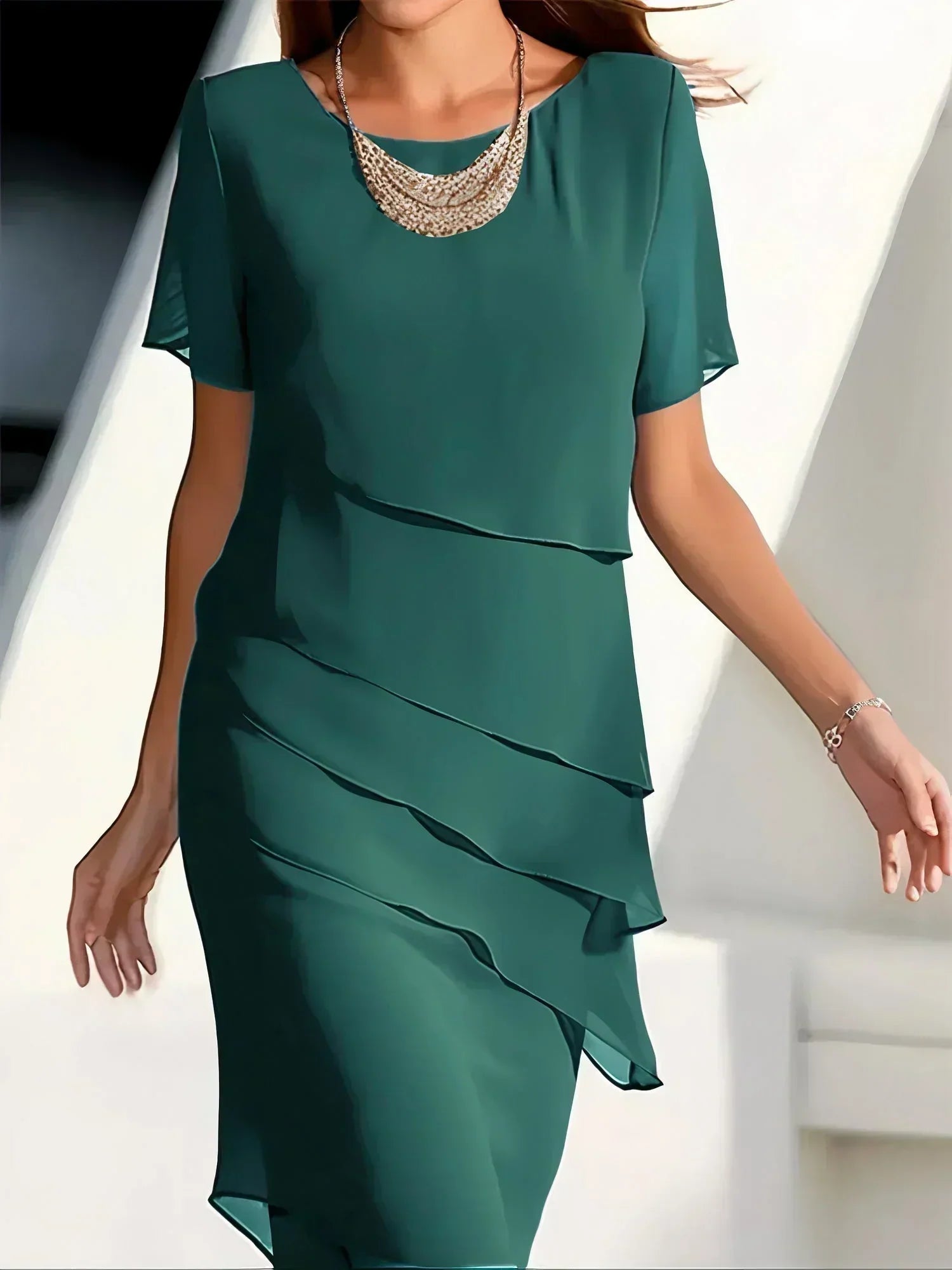 Eloise | Women’s Elegant Slimming Midi Dress with Flattering Fit and Seamless Design