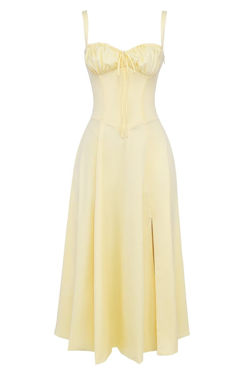 Demitri | Women’s Waist‑Sculpting Bustier Lace‑Up Midi Dress