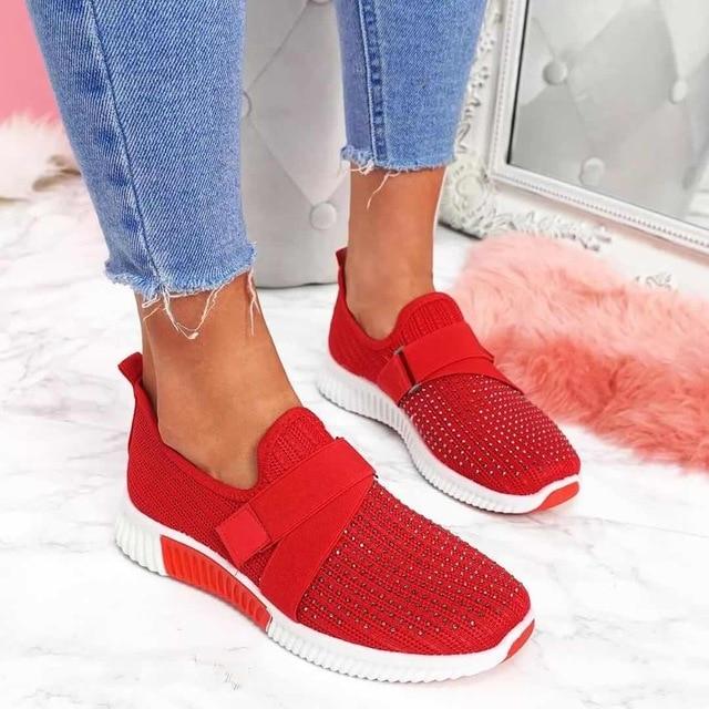 Ava | Women’s Slip-On Sneakers with Velcro Strap and Breathable Mesh Panels
