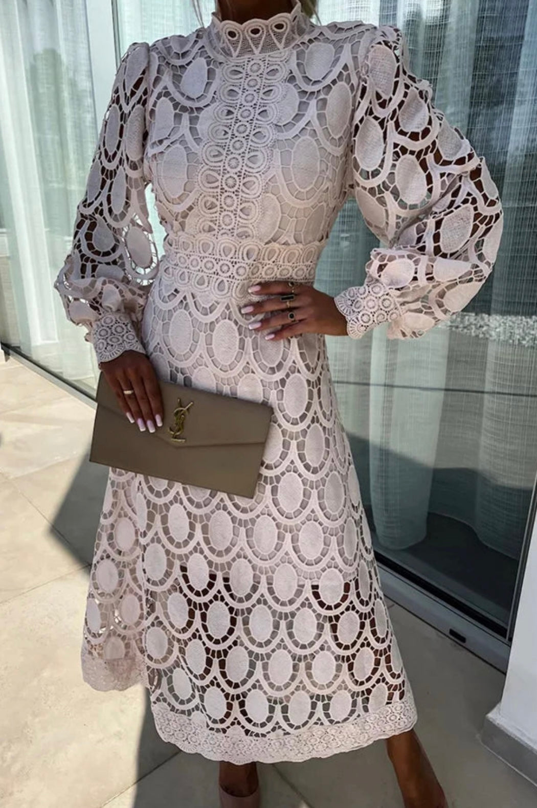 Sammie | Women’s Sleeveless A‑Line Lace Midi Dress