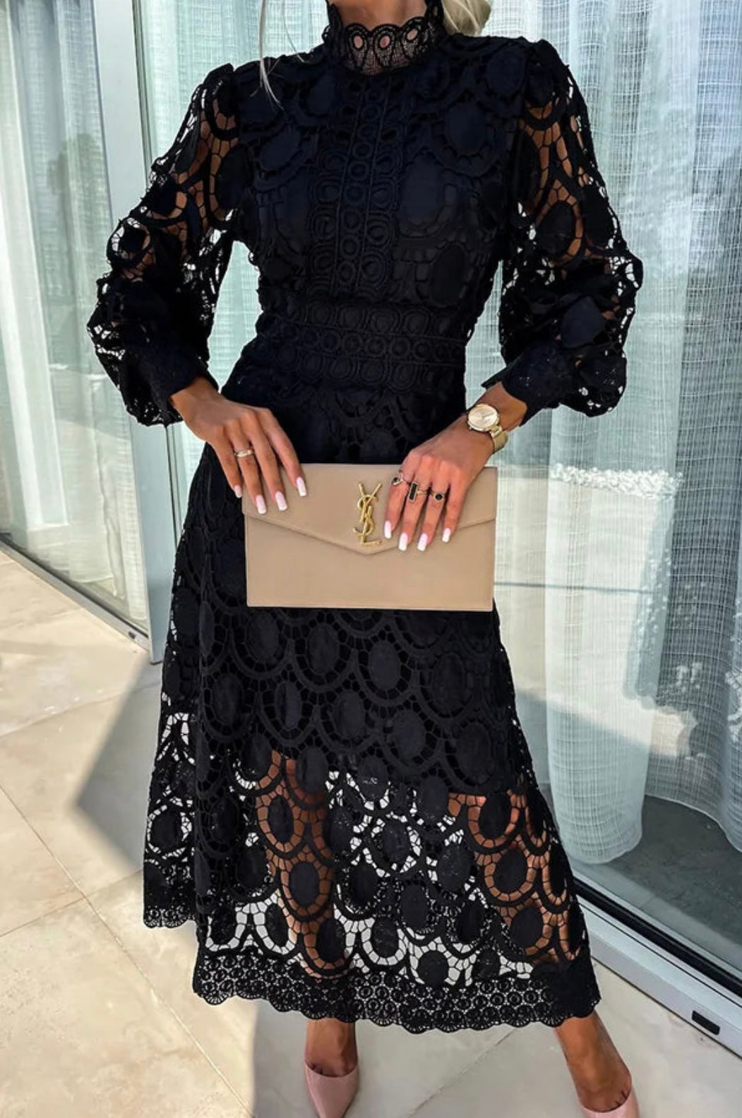 Sammie | Women’s Sleeveless A‑Line Lace Midi Dress