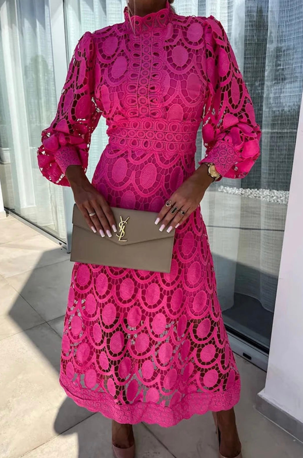 Sammie | Women’s Sleeveless A‑Line Lace Midi Dress