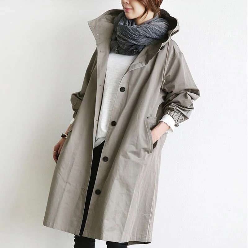 Lilah | Women’s Elegant Trench Coat with Water‑Repellent Fabric & Relaxed Fit