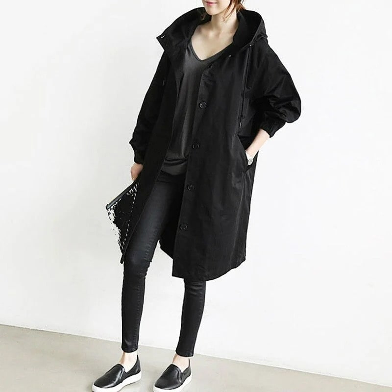 Lilah | Women’s Elegant Trench Coat with Water‑Repellent Fabric & Relaxed Fit