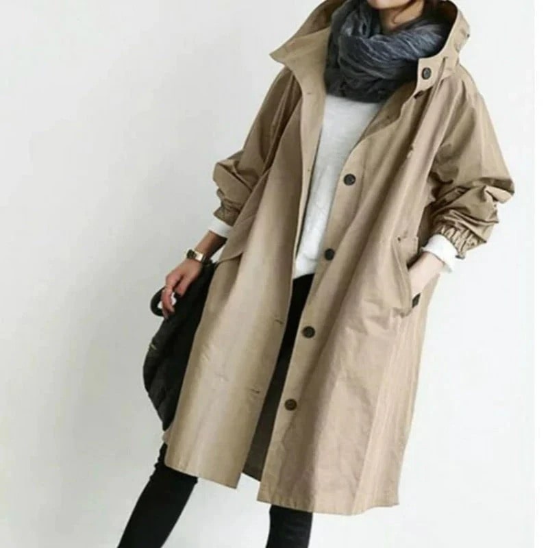 Lilah | Women’s Elegant Trench Coat with Water‑Repellent Fabric & Relaxed Fit