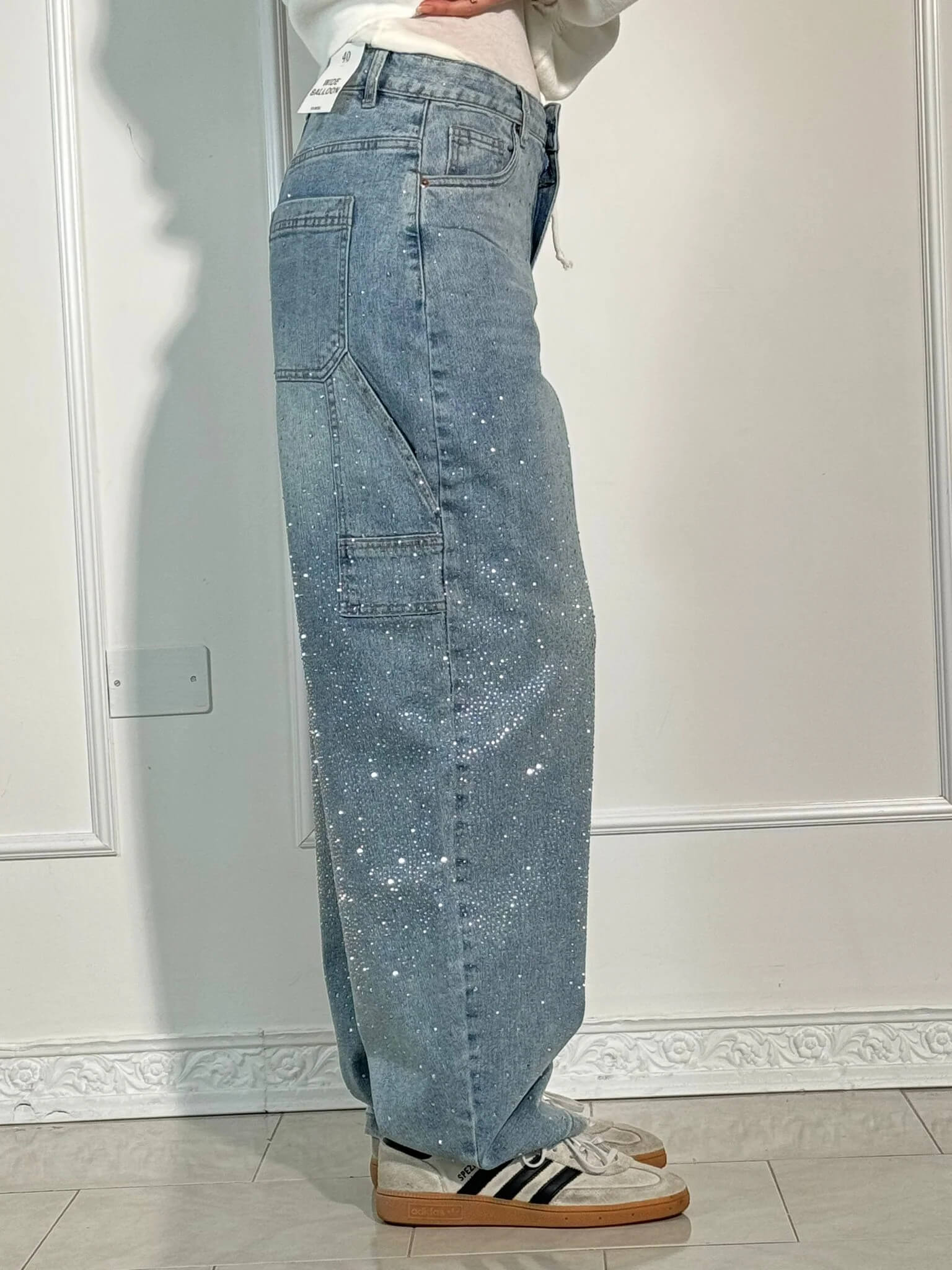 Rafaela | Diamond Jeans with Balloon Fit and Sparkling Details