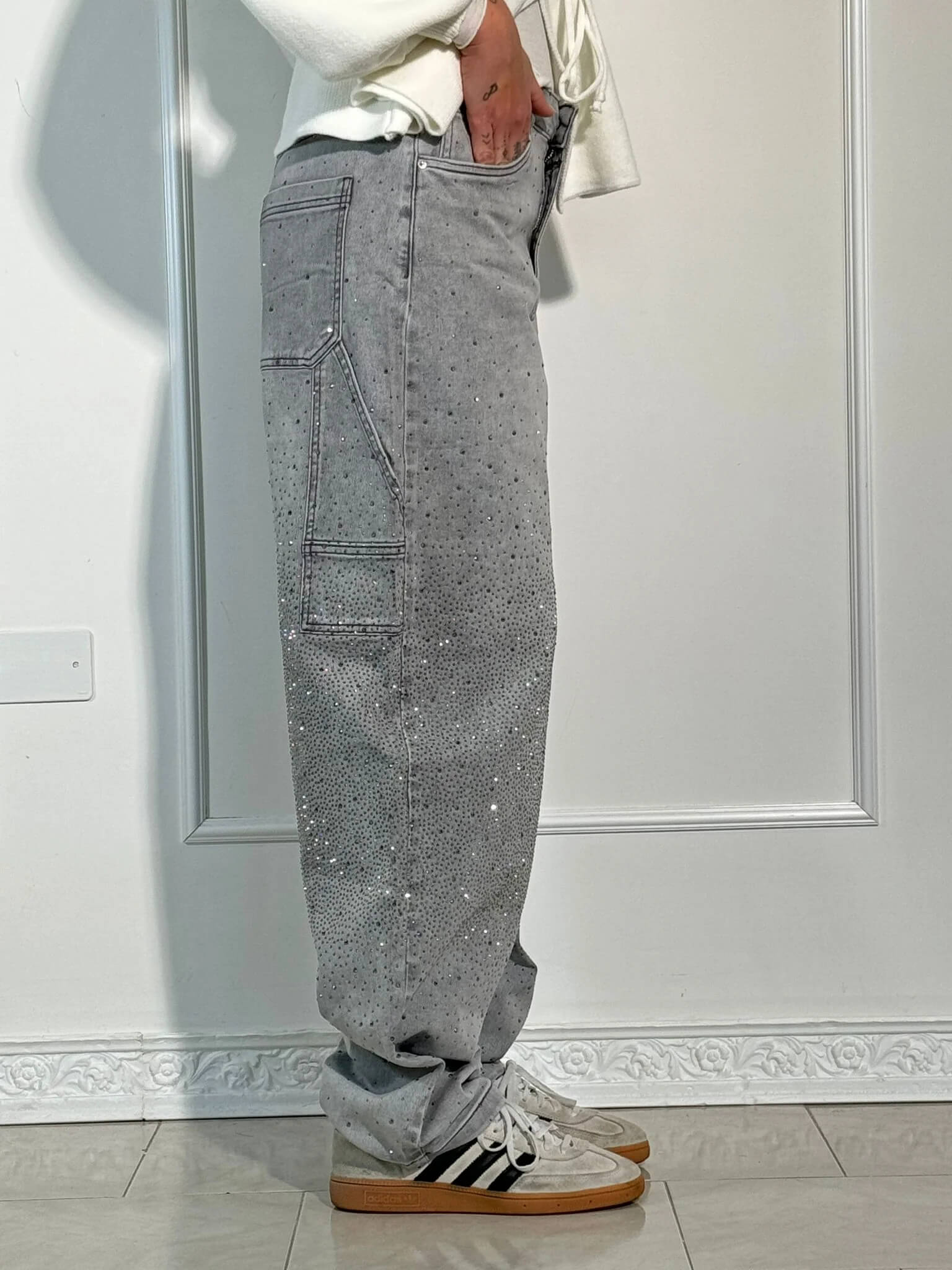 Rafaela | Diamond Jeans with Balloon Fit and Sparkling Details