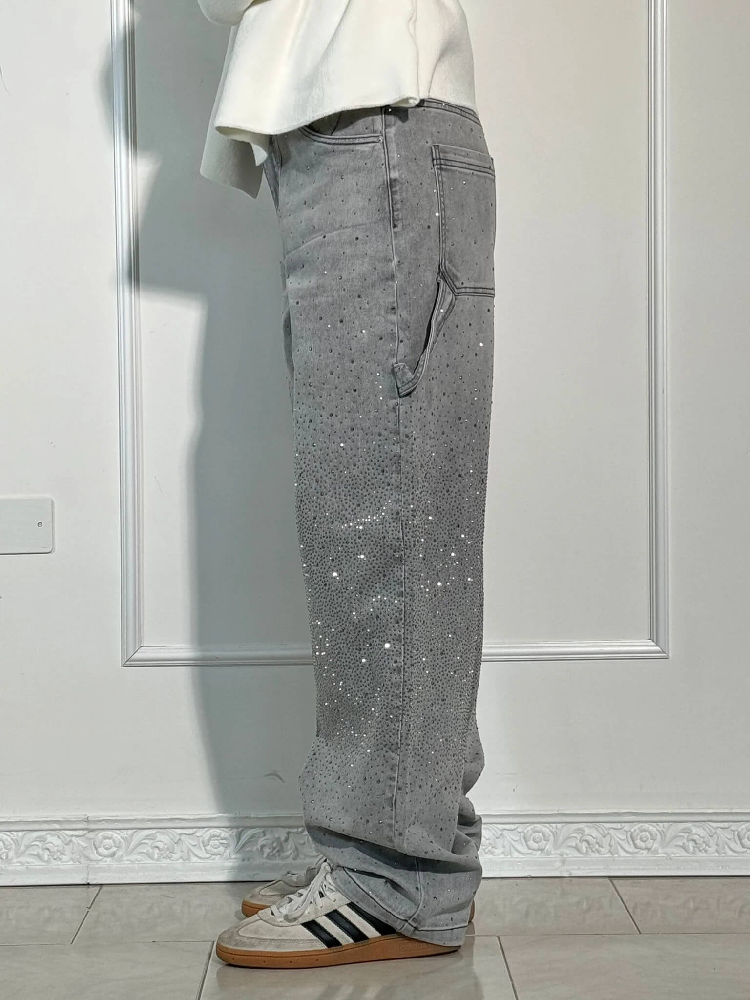 Rafaela | Diamond Jeans with Balloon Fit and Sparkling Details