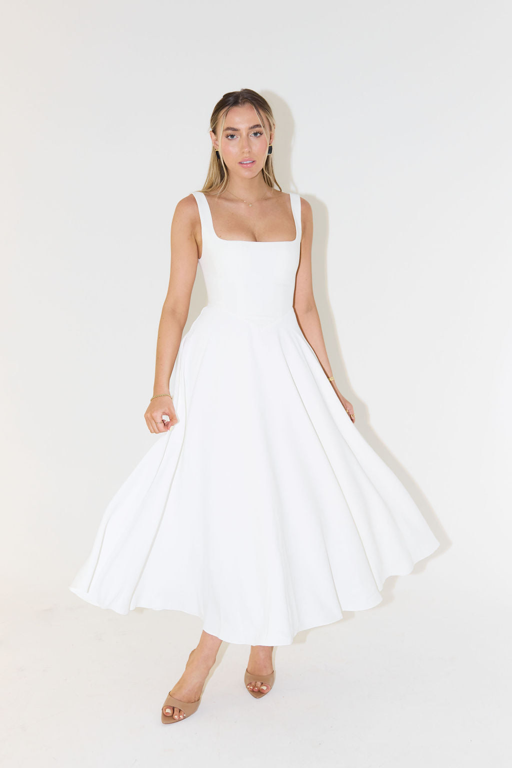 Bonnie | Women’s Elegant Bias‑Cut Plunging‑Neckline Midi Dress