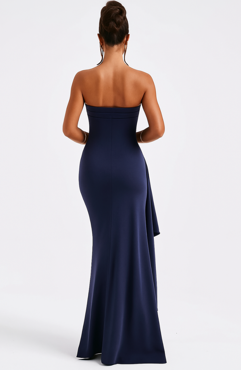 Tria | Women’s Twisted Off‑Shoulder Flowing Maxi Dress