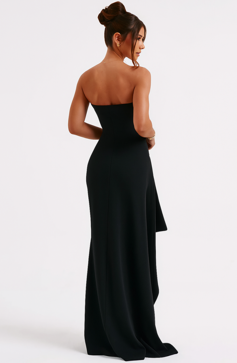 Tria | Women’s Twisted Off‑Shoulder Flowing Maxi Dress