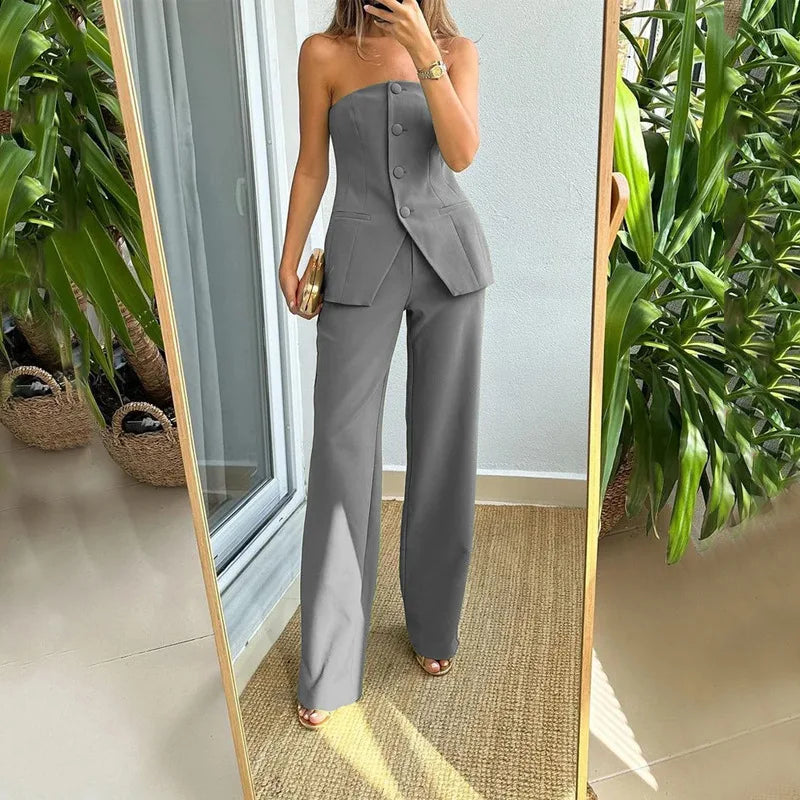 Jannah | Women’s Two-Piece Set with Sleeveless Top and Drawstring Waist Pants