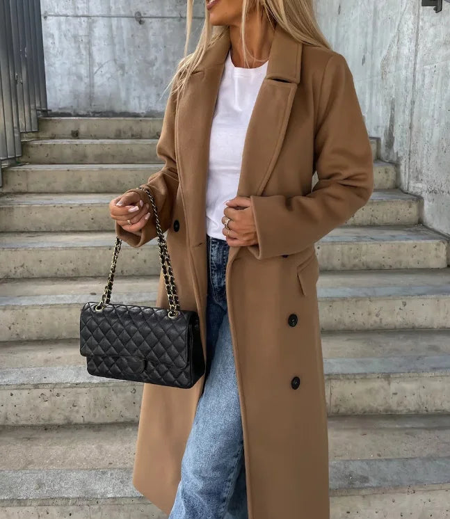 Olive | Women Timeless Double-Breasted Wool Coat