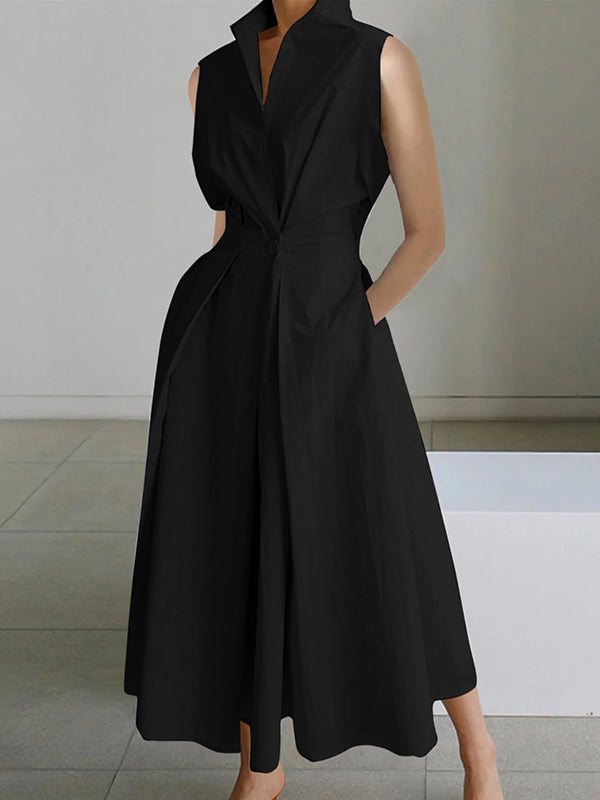 Lyla | Women’s Tailored Shirt-Collar Midi Dress with Timeless Elegance