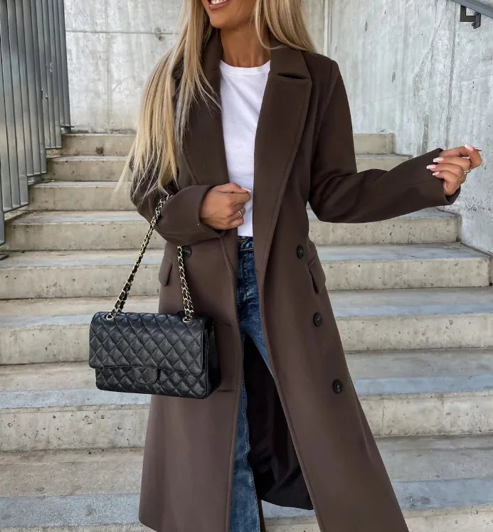 Olive | Women Timeless Double-Breasted Wool Coat